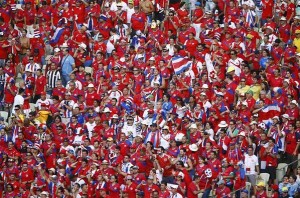I numerosissimi tifosi della Costa Rica