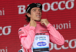 Rigoberto Uran nella "parentesi rosa" al Giro 2014